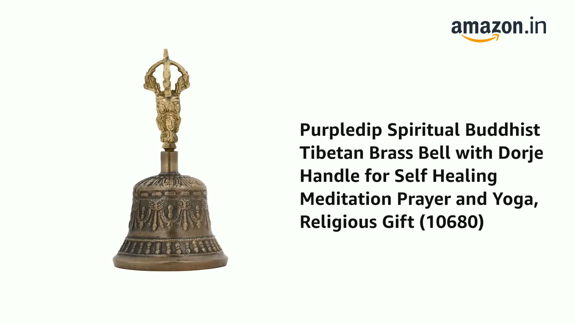 Buy Purpledip Spiritual Buddhist Tibetan Brass Bell with Dorje